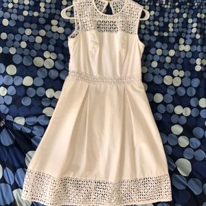 Calvin Klein white crochet fit and flare dress